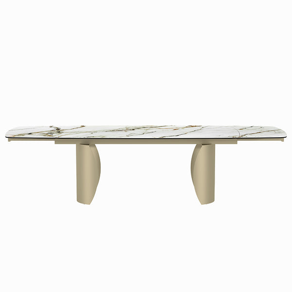 ACME Cora Ceramic Top & Golden Champange Dining Table Model DN04295