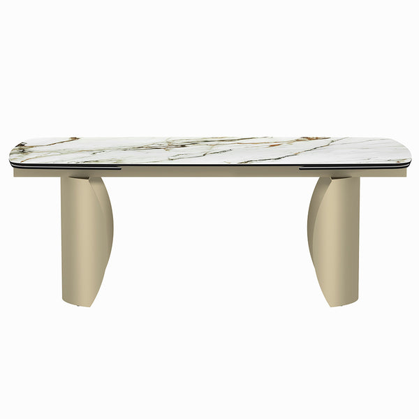 ACME Cora Ceramic Top & Golden Champange Dining Table Model DN04295