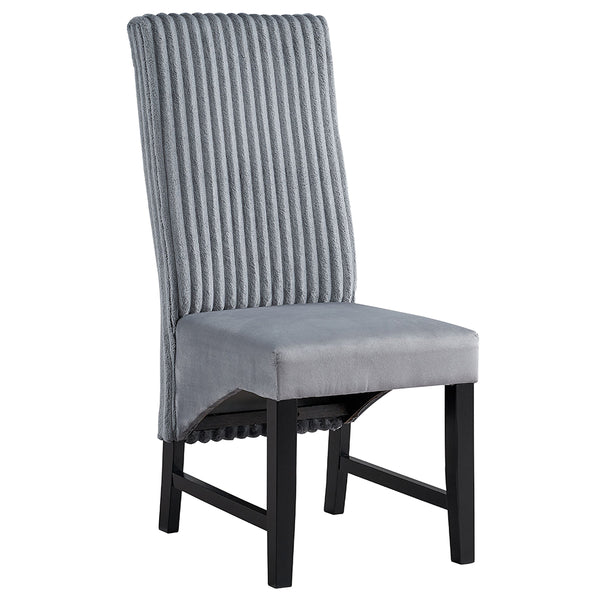 ACME Kini Gray Corduroy & Black Side Chair (Set-2) Model DN04346