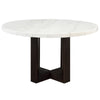 ACME Edwyn White Natural Marble Top & Espresso Round Dining Table Model DN05205
