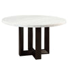 ACME Edwyn White Natural Marble Top & Espresso Round Dining Table Model DN05205