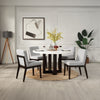 ACME Edwyn White Natural Marble Top & Espresso Round Dining Table Model DN05205