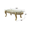 ACME Desiderius Antique Gold & Hand Paint Brown Dining Table Model DN60000