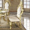 ACME Desiderius Beige Fabric Antique Gold & Hand Paint Brown Side Chair (Set-2) Model DN60001