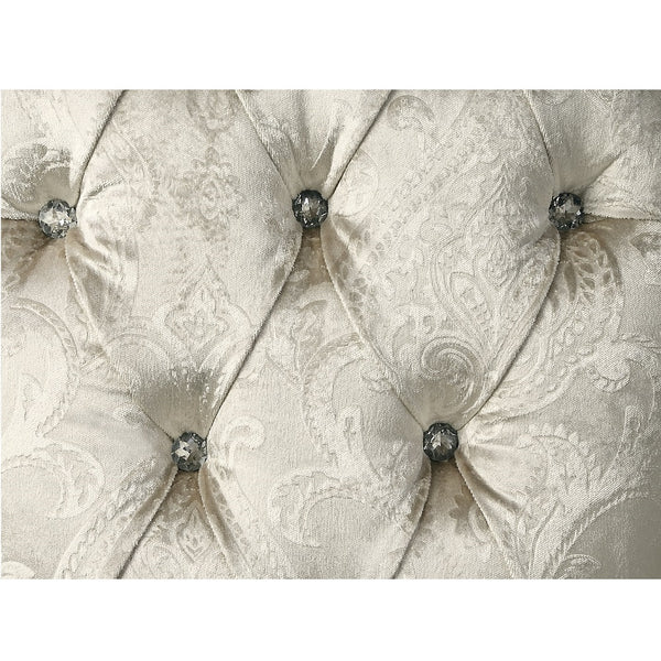 ACME Desiderius Beige Fabric Antique Gold & Hand Paint Brown Side Chair (Set-2) Model DN60001