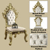 ACME Desiderius Beige Fabric Antique Gold & Hand Paint Brown Side Chair (Set-2) Model DN60001