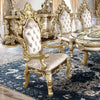 ACME Desiderius Beige Fabric Antique Gold & Hand Paint Brown Arm Chair (Set-2) Model DN60002