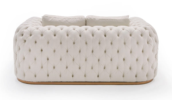 Divani Casa Dosie Modern Beige Fabric Sofa & Loveseat Set Model VGBNS-9368-SET-BGE