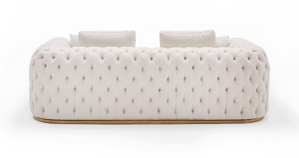 Divani Casa Dosie Modern Beige Fabric Sofa & Loveseat Set Model VGBNS-9368-SET-BGE