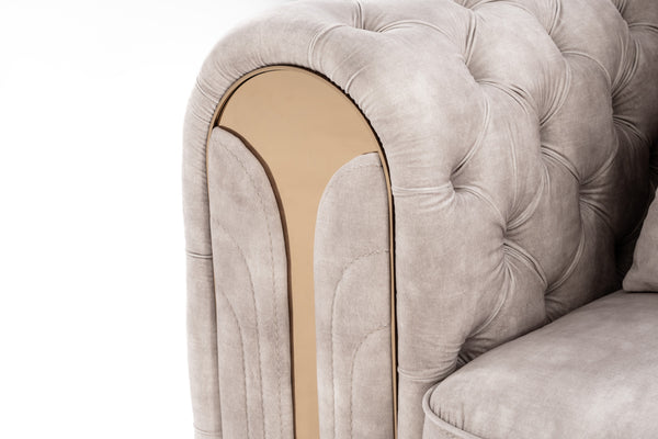 Divani Casa Dosie Transitional Beige Velvet Chair Model VGBN-S-9368-CHR-BGE
