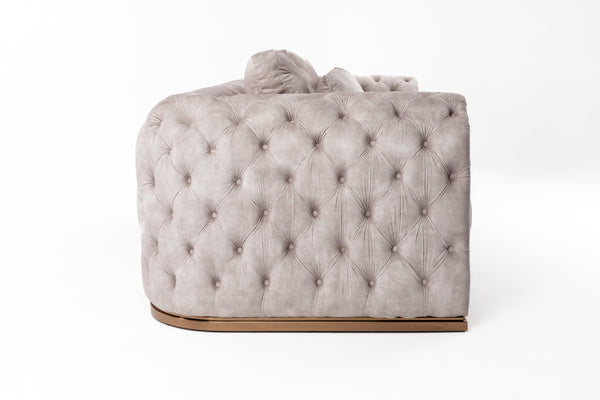 Divani Casa Dosie Transitional Beige Velvet Sofa Model VGBN-S-9368-SOFA-BGE