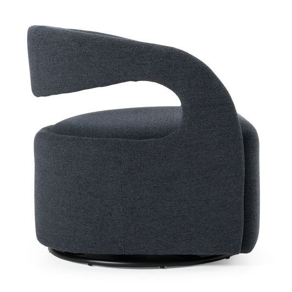 Modrest Dowsett Modern Charcoal Fabric Swivel Accent Chair Model VGRH-RHT-638-BLK