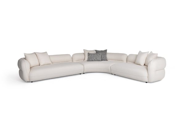 Divani Casa Drayton Modern Off White Fabric Sectional Sofa Model VGOD-DY-23060-OFF