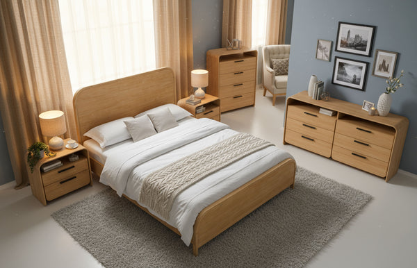 Dresden Modern Natural Acacia Bed