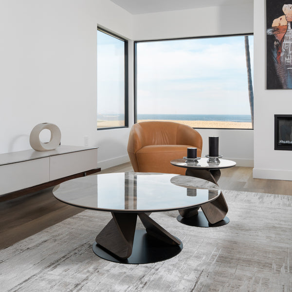 Modrest Schiff Modern Marbled Ceramic Coffee Table Set Model VGCS-EMA2-007-008