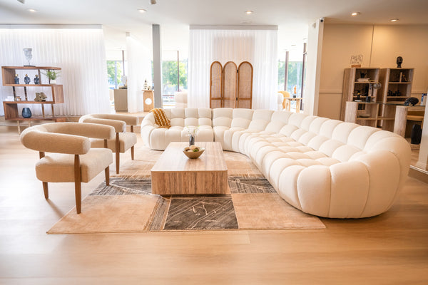 Divani Casa Yolonda Off White Fabric Sectional Sofa Model VGEV-2126B-WHT-SECT