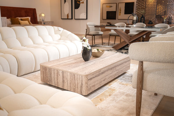 Nova Domus Roma Modern Faux Travertine Square Coffee Table Model VGAN-ROMA-SQR-CT