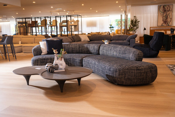 Divani Casa Lakota Modern Dark Grey Fabric Curved Sectional Sofa Model VGOD-ZW-23044-DKGRY