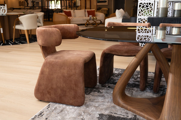 Bergman Modern Brown Velvet Dining Chair