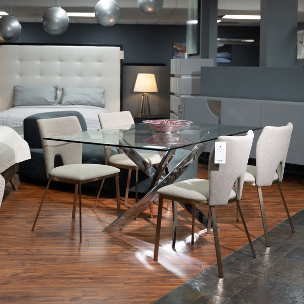 Modrest Pyrite Modern Rectangular Glass Dining Table Model VGEWF2133EA