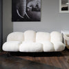Divani Casa Glaster Contemporary White Sherpa 88" Bubble Sofa Model VGODZW-20036-WHT-S