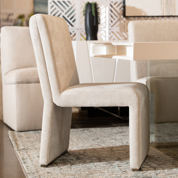 Modrest Bounty Modern Beige Fabric & Antique Brass Dining Chair (Set Of 2) Model VGFA-CH531-BGE