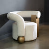 Divani Casa Tranquil Contemporary Beige Fabric & Antique Brass Accent Chair Model VGFA-CE2005-BGE
