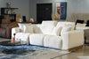 Hagerty Modern Off-White Fabric Sofa With 2 Power Recliners