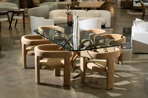 Modrest Mason Modern Glass & Walnut Dining Table Model VGCSDT-16092