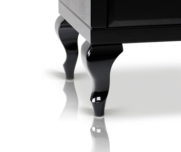 Bellagio Transitional Black Crocodile Lacquer Buffet Model VGUNRC107-240