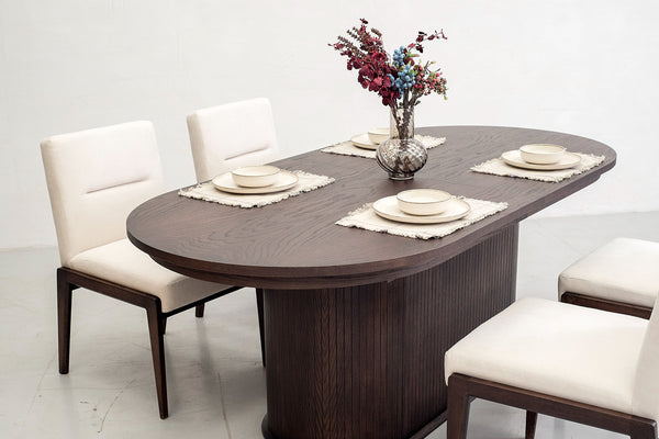 Modrest Milan Modern Brown Oak Dining Table With Extension Model VGME-MILAN-BRN