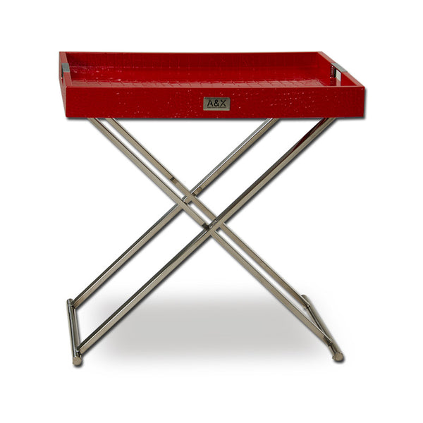 A&X Cecilia Red Crocodile Tray Table Model VGUNAA868-50-R