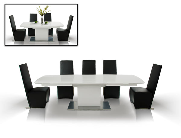 A&X Centro Modern White Crocodile Dining Table Model VGUNAA818-265WC