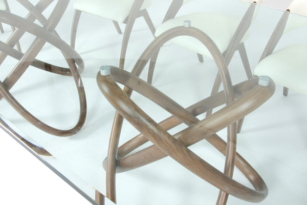 Modrest Mason Modern Glass & Walnut Dining Table Model VGCSDT-16092