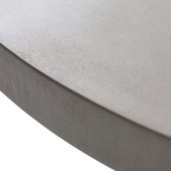 Duncan Modern Faux Concrete + Walnut Round Dining Table