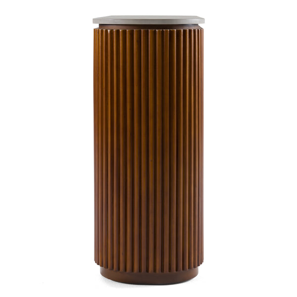 Modrest Duncan Modern Faux Concrete & Walnut Console Table Model VGMC-GF-1A024