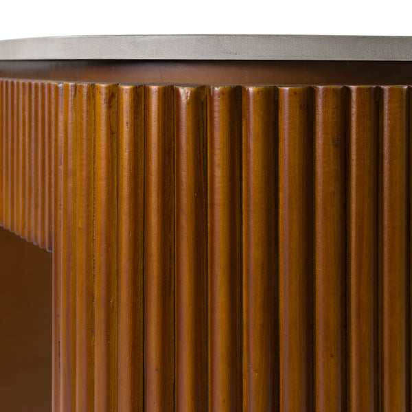 Modrest Duncan Modern Faux Concrete & Walnut Console Table Model VGMC-GF-1A024