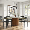 Duncan Modern Faux Concrete + Walnut Round Dining Table