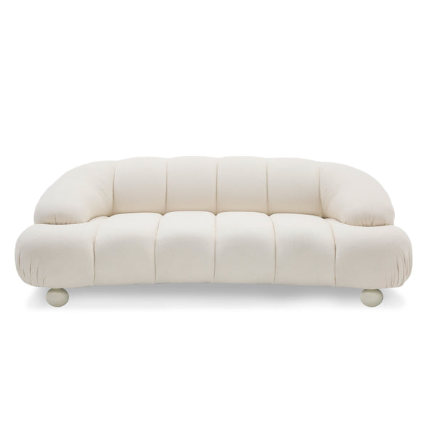 Duran Contemporary White Fabric Loveseat Sofa