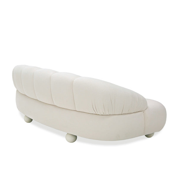 Duran Contemporary White Fabric Loveseat Sofa