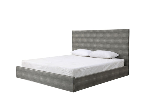 Modrest Dynasty Eastern King Modern Shagreen Bedroom SetModel VGVCBD2108-XGRY-BED-SET-2
