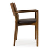 Edelman Mid-Century Modern Brown Leatherette + Walnut Dining Chair