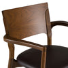 Edelman Mid-Century Modern Brown Leatherette + Walnut Dining Chair
