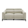 Eden Modern Grey Leather Loveseat with 2 Recliners