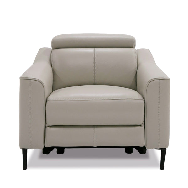 Divani Casa Eden Modern Grey Leather Armchair Model VGKVKM.5012-GRY-CH