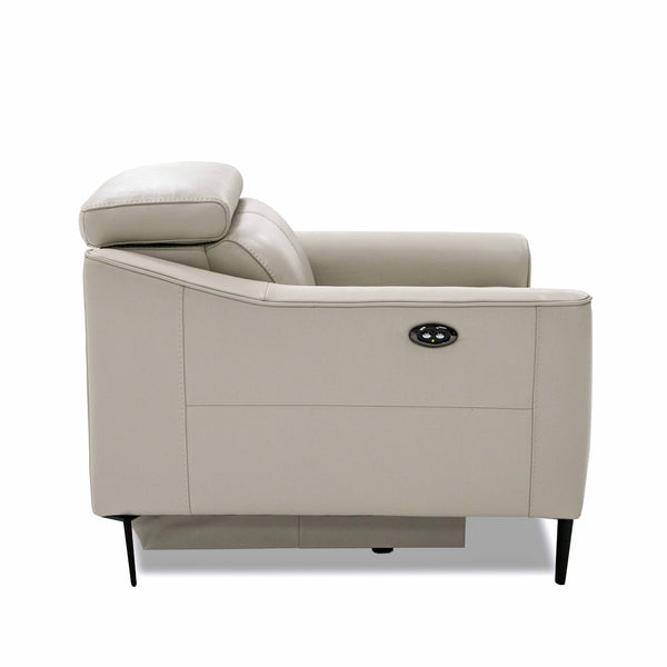 Divani Casa Eden Modern Grey Leather Armchair Model VGKVKM.5012-GRY-CH