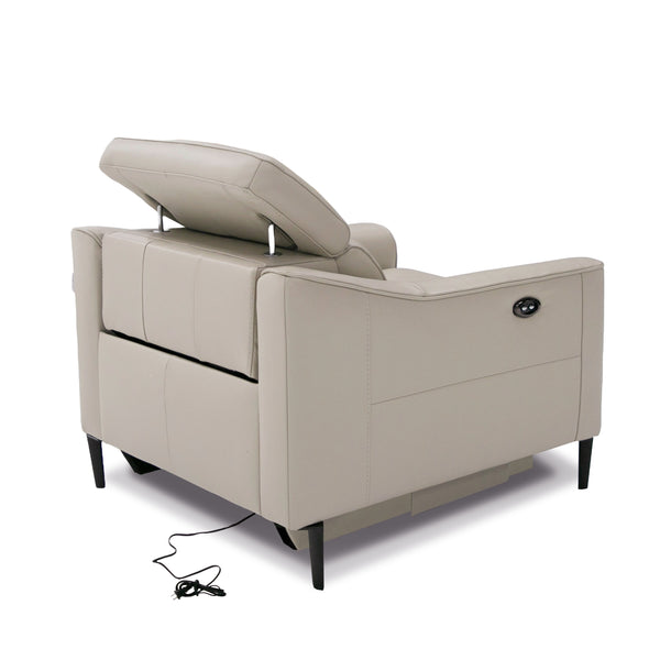 Divani Casa Eden Modern Grey Leather Armchair Model VGKVKM.5012-GRY-CH