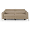 Eden Modern Taupe Leather Sofa With 2 Recliners
