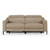 Eden Modern Taupe Leather Loveseat with 2 Recliners