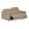 Eden Modern Taupe Leather Loveseat with 2 Recliners